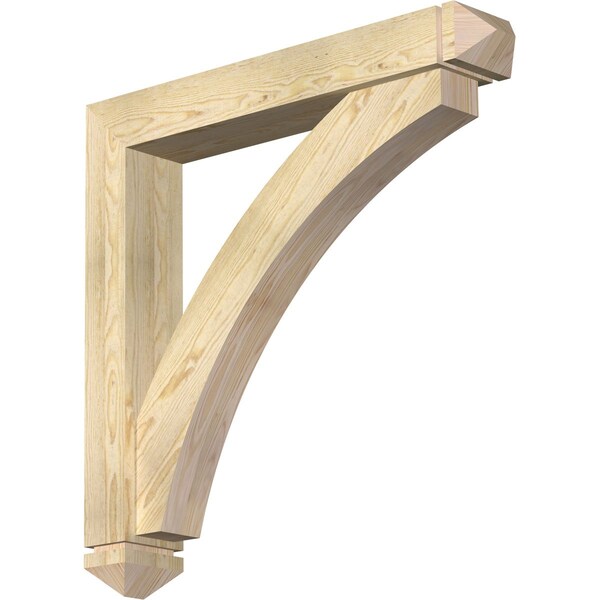 Ekena Millwork Thorton Arts and Crafts Rough Sawn Bracket w/ Offset Brace, Douglas Fir, 6"W x 36"D x 36"H BKT0604X36X36THR03RDF - main